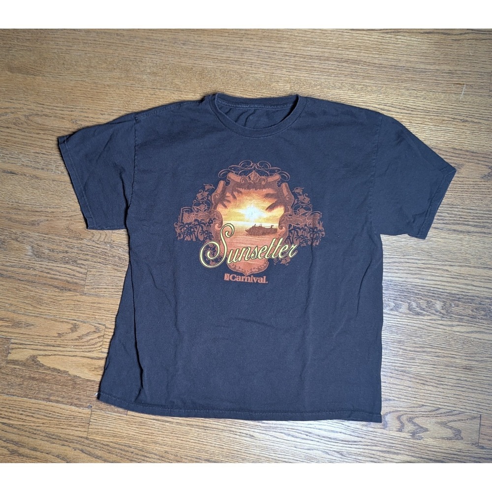 Carnival Cruise Brown Sunsetter Graphic Shirt size Medium